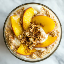 Peach Cobbler Overnight Oats