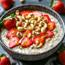  Maple Cashew Strawberry Overnight Oats 