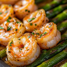 Garlic Butter Shrimp and Asparagus Bake