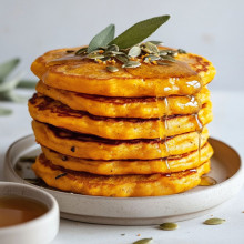 Butternut Squash Pancakes with Sage Honey