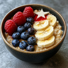 Patriotic Firework Oats with Berries