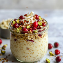 Cranberry Pistachio Holiday Overnight Oats