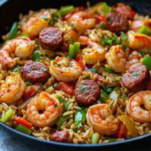 One-Pan Cajun Shrimp and Sausage Rice