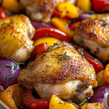  Sheet Pan Chicken with Roasted Peppers 