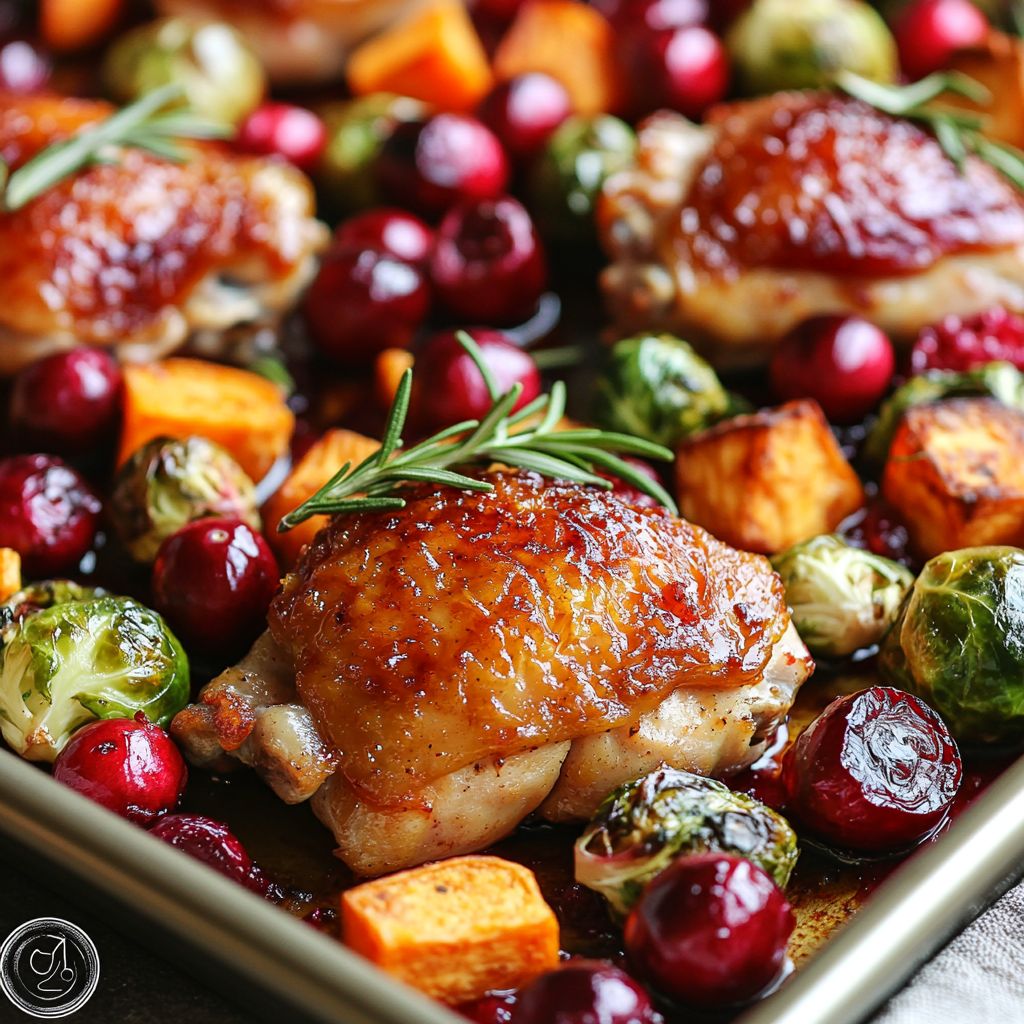 Christmas Cranberry Chicken Sheet Pan Bake