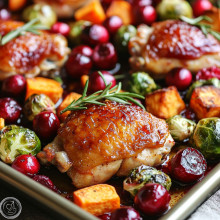 Christmas Cranberry Chicken Sheet Pan Bake