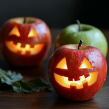 Spooky Apple Jack-O-Lanterns