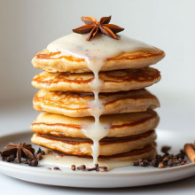Chai Spice Pancakes with Vanilla Glaze