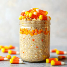 Candy Corn Inspired Overnight Oats
