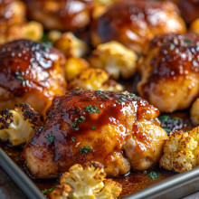  Sheet Pan BBQ Chicken and Cauliflower 