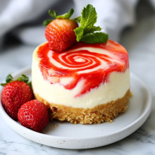 Mini Strawberry Swirl Cheesecake