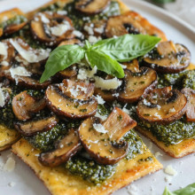  Pesto Mushroom Flatbread 