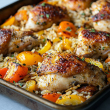  Sheet Pan Chicken and Rice Bake 