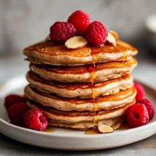 Vegan Raspberry Almond Pancakes