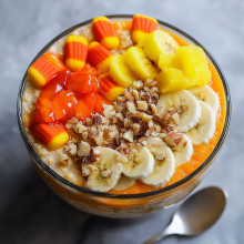 Candy Corn Inspired Overnight Oats (No Candy, Just Flavors!)