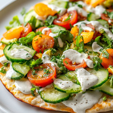 Ranch Veggie Loaded Flatbread