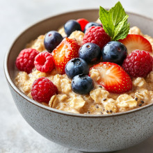 Spring Morning Vanilla Oats with Fresh Berries