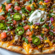 Taco Beef Flatbread Pizza
