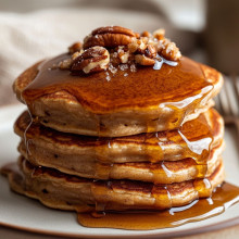 Pecan Pie Pancakes with Brown Sugar Butter