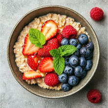 Spring Morning Vanilla Oats with Fresh Berries