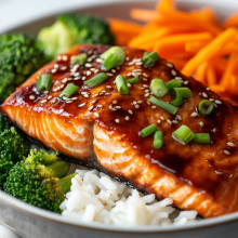 15-Minute Teriyaki Salmon Bowls