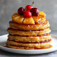 Vegan Pineapple Upside Down Pancakes