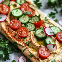 Hummus Veggie Flatbread