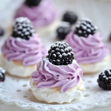 Blackberry Meringue Nests