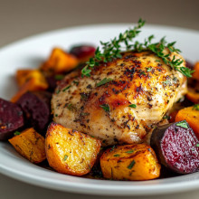 Garlic Herb Chicken with Roasted Root Vegetables