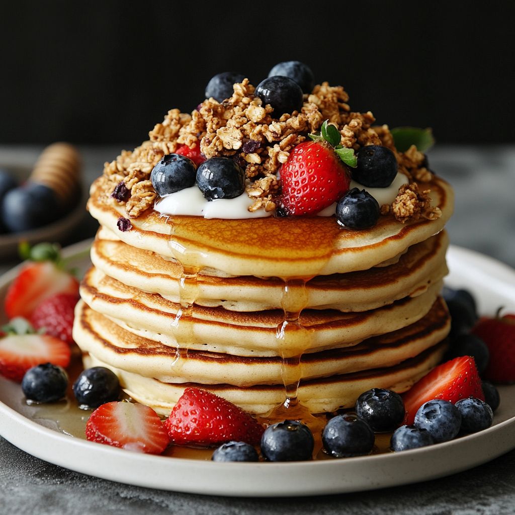  Yogurt & Granola Pancakes 