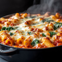 Cheesy Baked Ziti with Spinach
