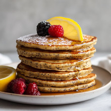 Vegan Lemon Poppy Seed Pancakes