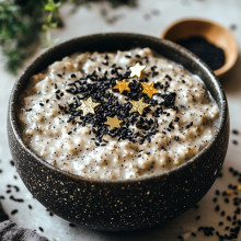 Halloween Black Sesame Overnight Oats