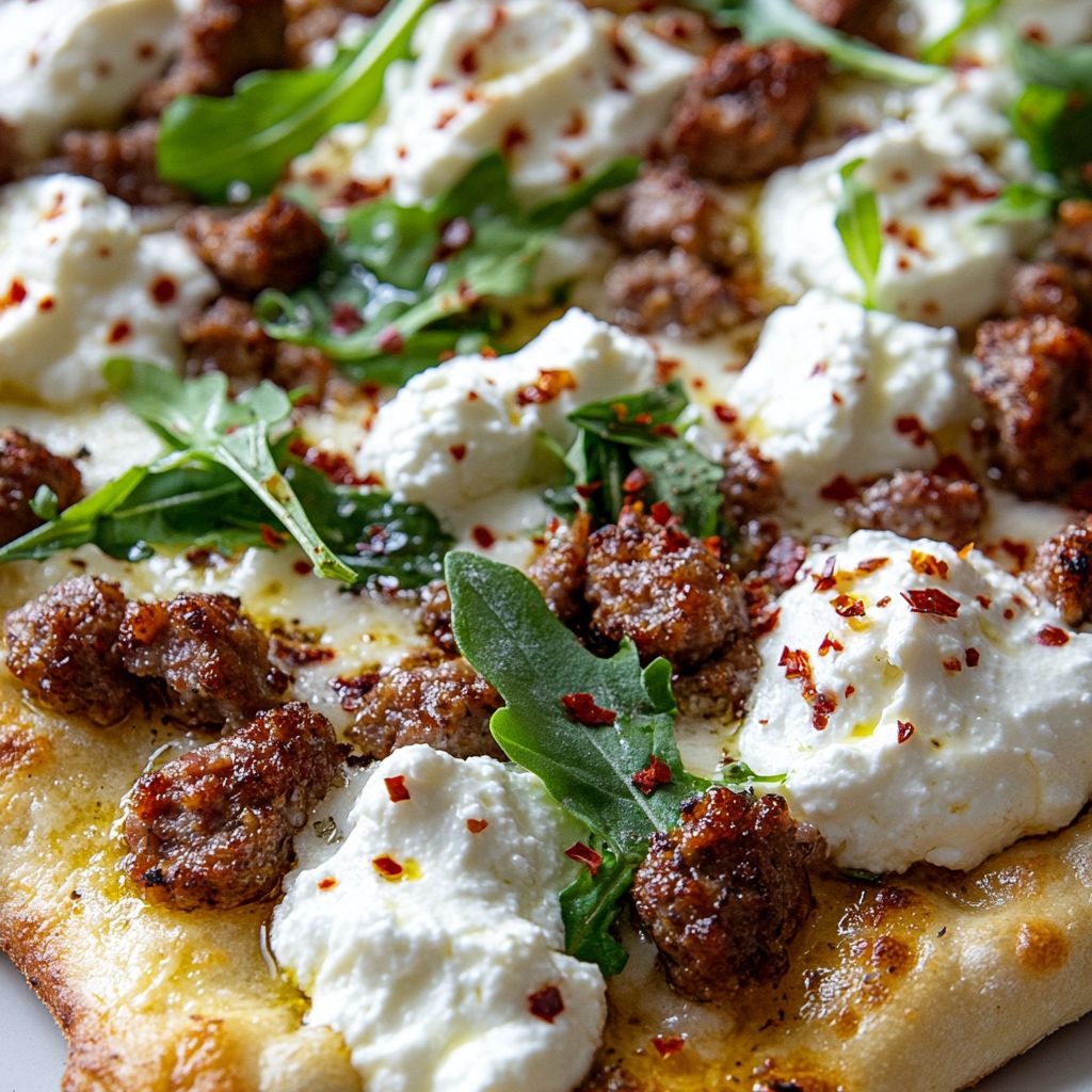 Spicy Sausage & Ricotta Flatbread