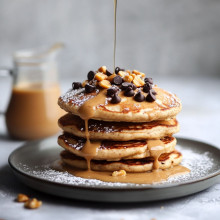 Vegan Peanut Butter Chocolate Chip Pancakes