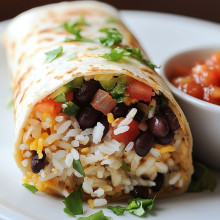 Quick Black Bean Burritos with Rice