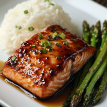 Teriyaki Salmon with Asparagus and Rice