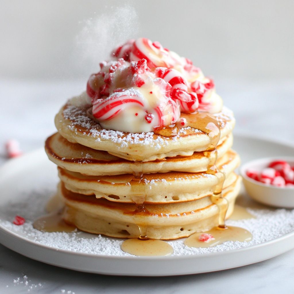 Candy Cane Swirl Pancakes