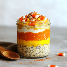 Candy Corn Inspired Overnight Oats
