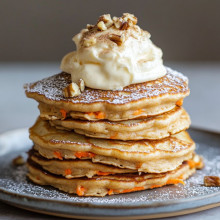 Carrot Cake Pancakes with Cream Cheese Frosting
