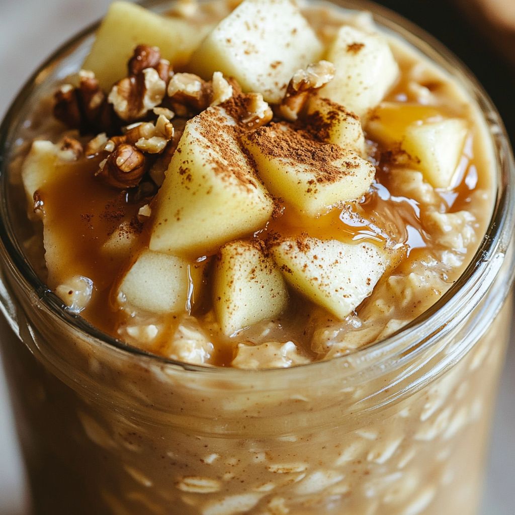 Caramel Apple Overnight Oats in a Jar