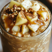 Caramel Apple Overnight Oats in a Jar