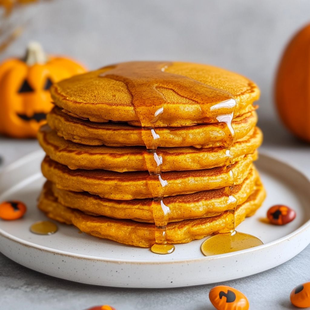 Spooky Halloween Pumpkin Pancakes