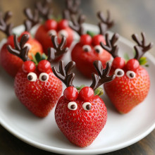 Festive Strawberry Reindeer Bites