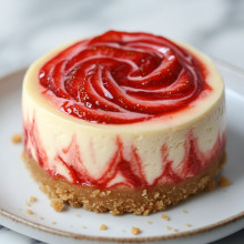 Mini Strawberry Swirl Cheesecake