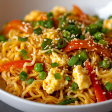 Simple Ramen Stir-Fry with Eggs and Veggies