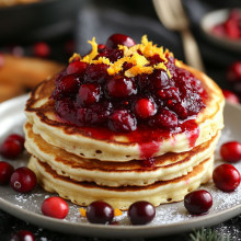 Cranberry Sauce Pancakes with Orange Zest