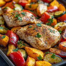  Sheet Pan Cajun Chicken and Vegetables 