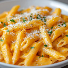 Pumpkin Alfredo Penne for Halloween