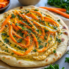 Carrot & Hummus Flatbread 